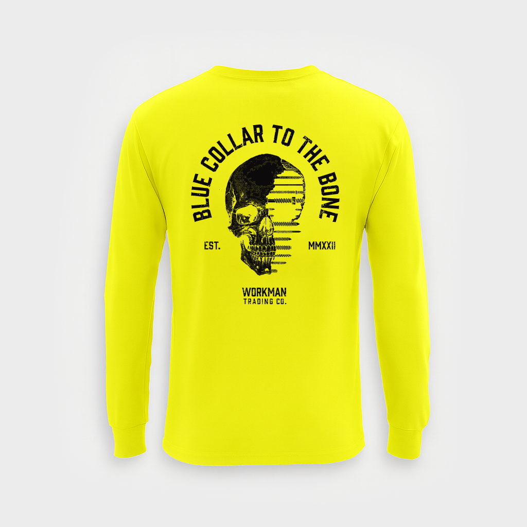 Blue Collar To The Bone - Pocket Long Sleeve (Hi-Vis)