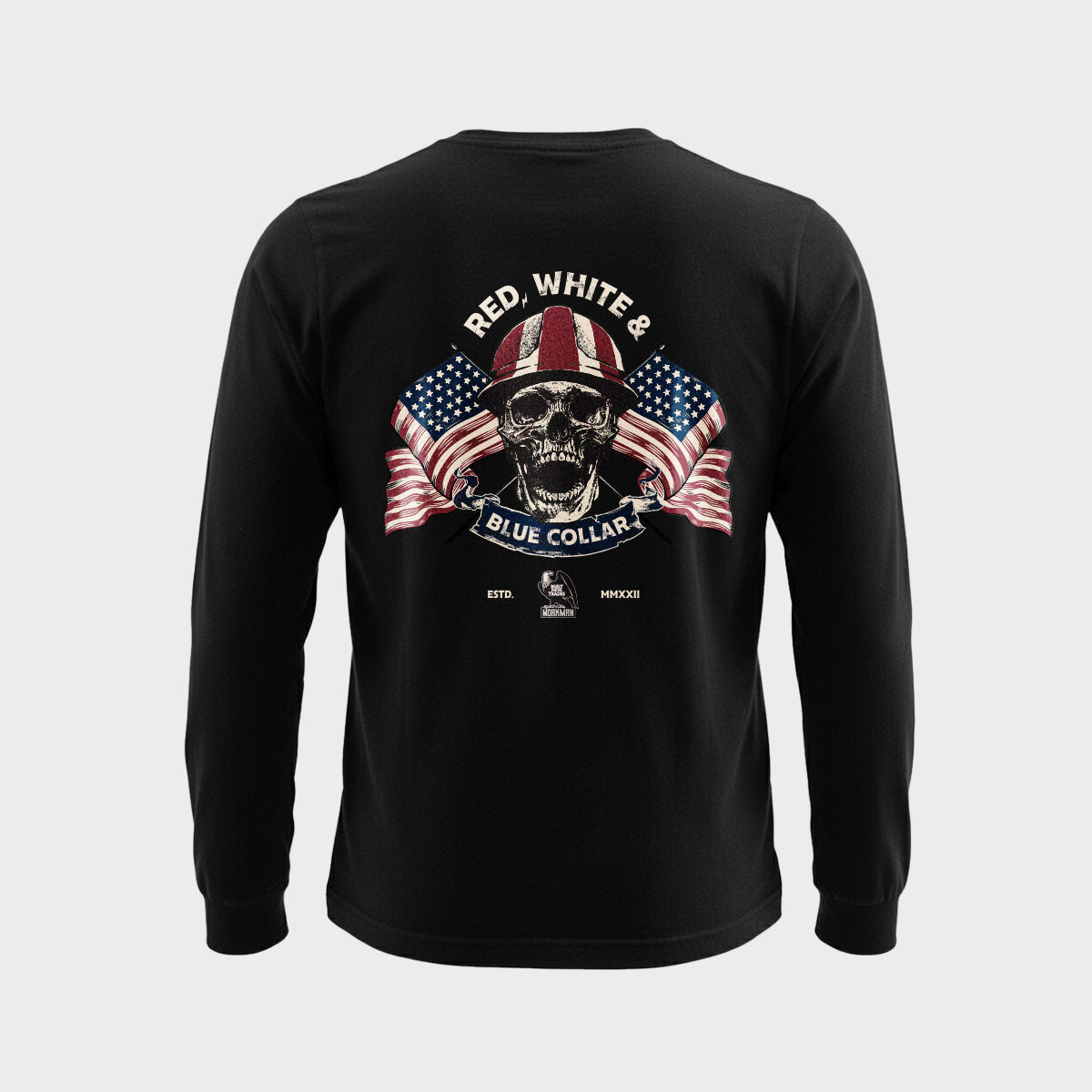 Red, White & Blue Collar - Pocket Long Sleeve