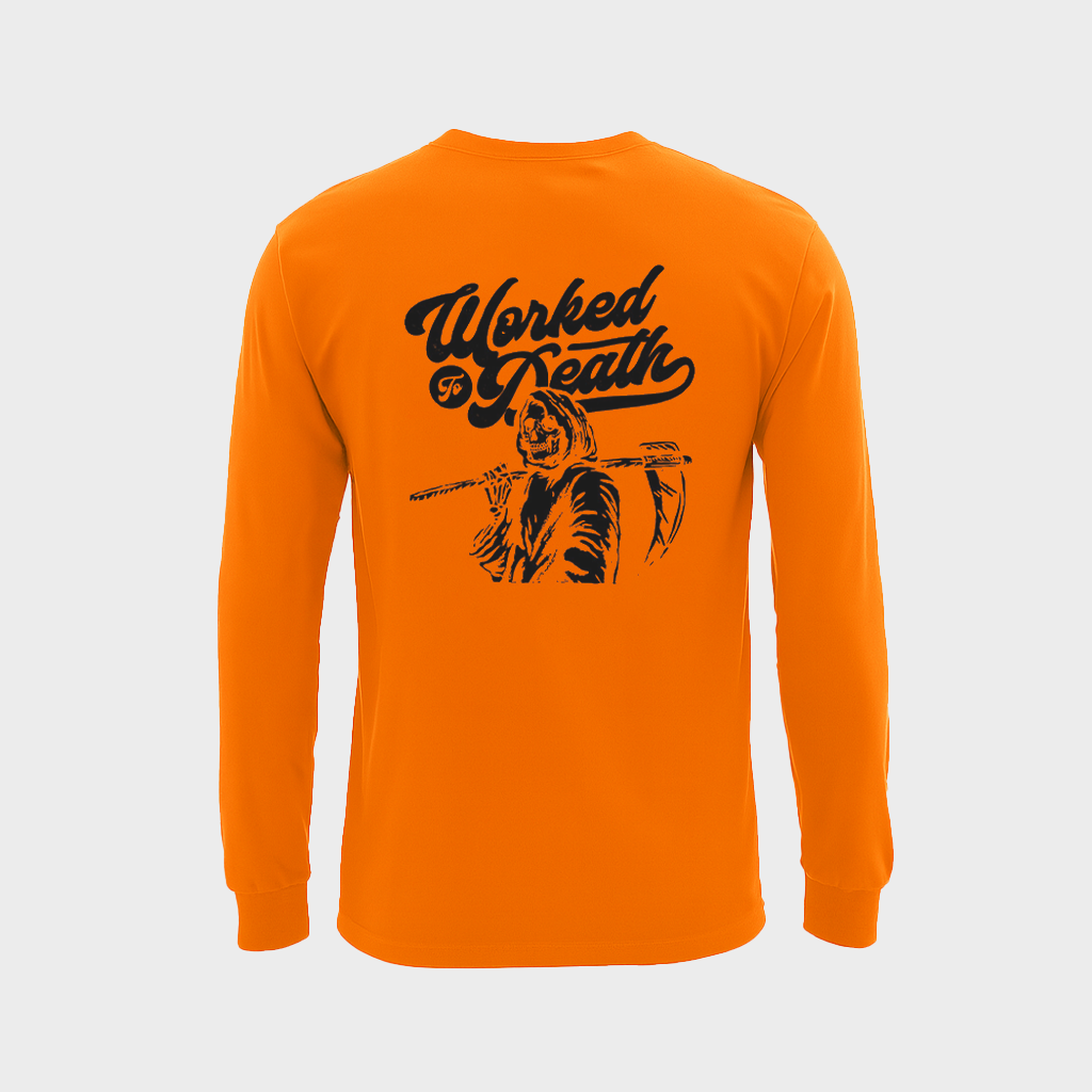 Worked To Death - Pocket Long Sleeve (Hi-Vis)